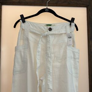 Tie-Wasted Wide Leg Linen Pants